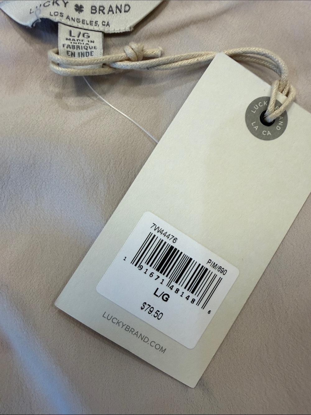 Lucky Brand NWT Floral Ivory V-Neck Babydoll Top Size Large - Picture 4 of 9